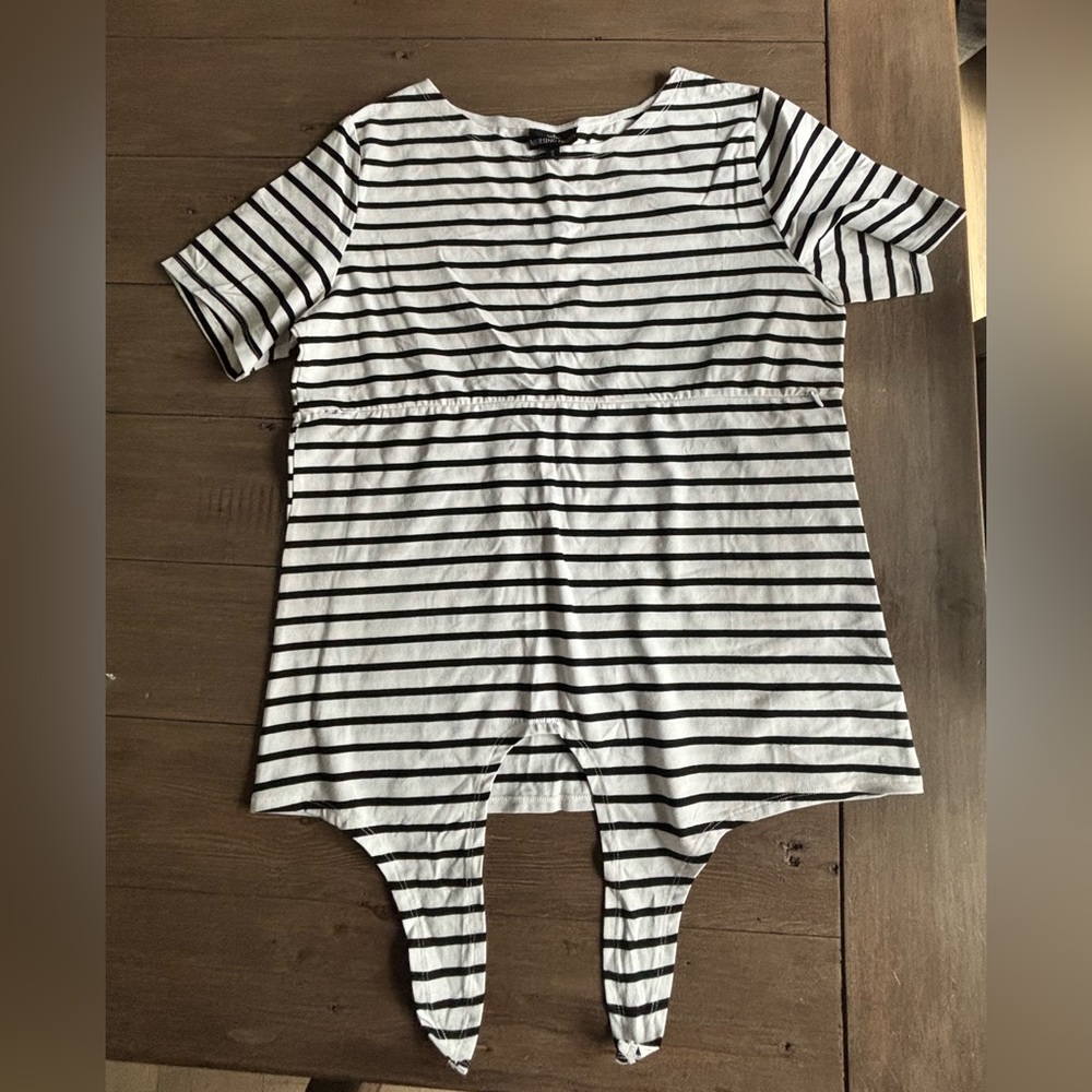 Black and white stripe nursing top